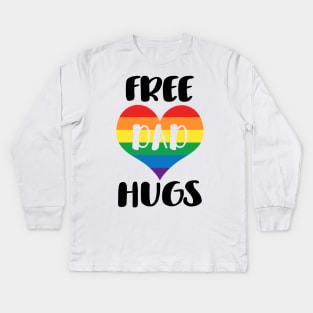 Free Dad Hugs - Black Text Kids Long Sleeve T-Shirt